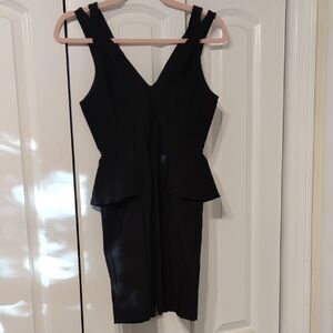 Nasty Gal Black Peplum Mini Dress